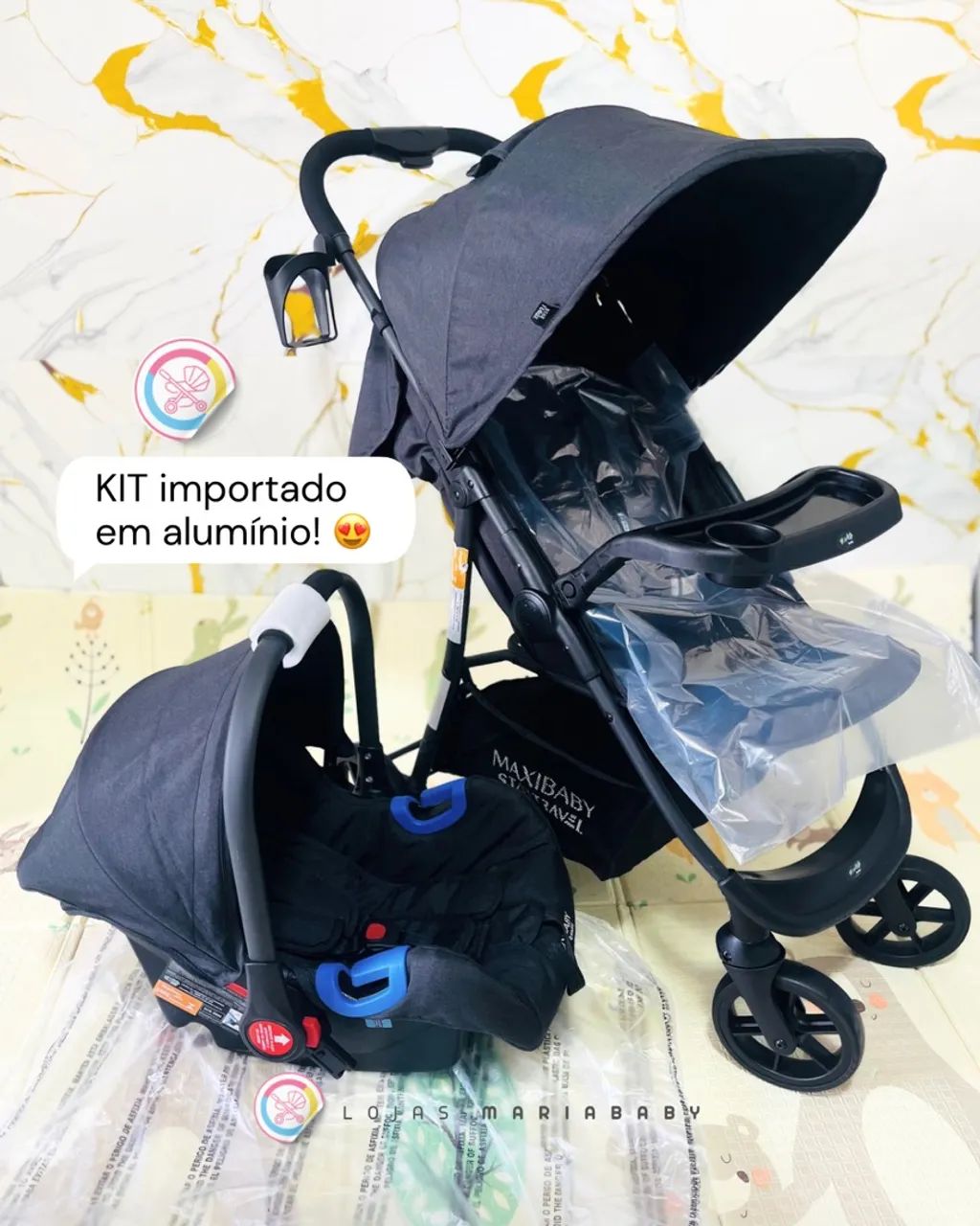 Kit carrinho de bebê, bebê conforto e acessórios  - Foto 2