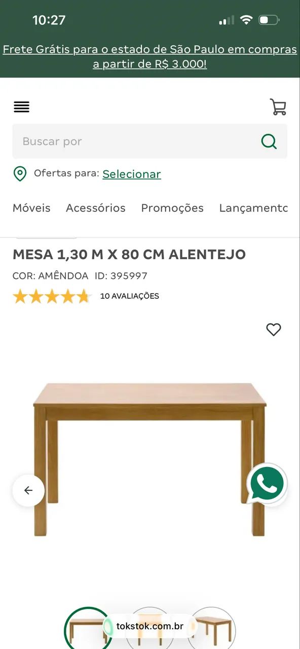 Mesa TokStok Noah 1,30x80 - Foto 3