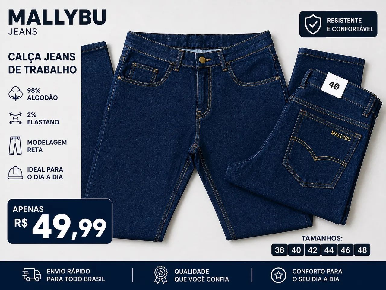 CALÇA JEANS MASCULINA ATACADO - Foto 2