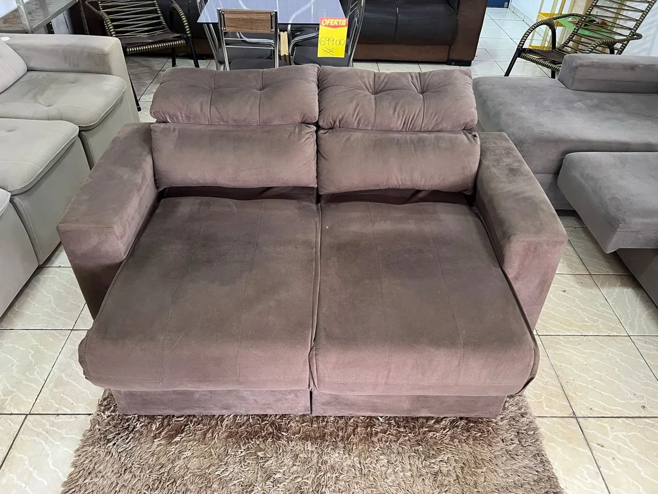 Vendo Sofá Retrátil e reclinável usado em bom estado Entrego * - Foto 3