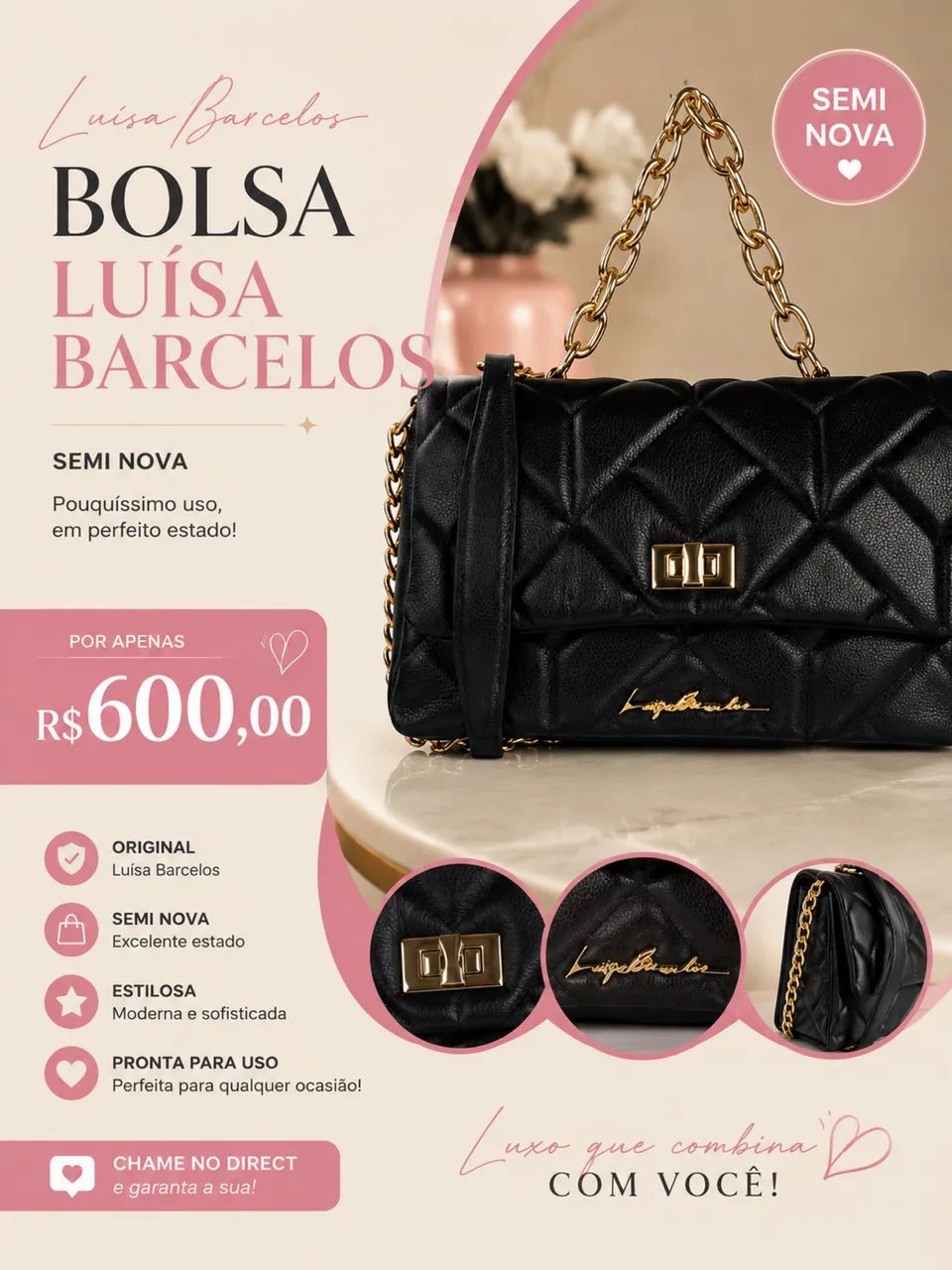 Bolsa Luísa Barcelos original várias  - Foto 4