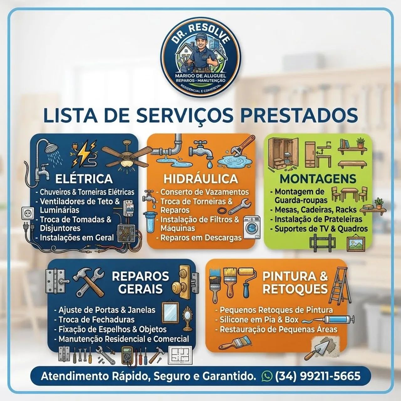 Marido de Aluguel | Reparos e Manutenção Residencial e Comercial - Dr. Resolve - Foto 2