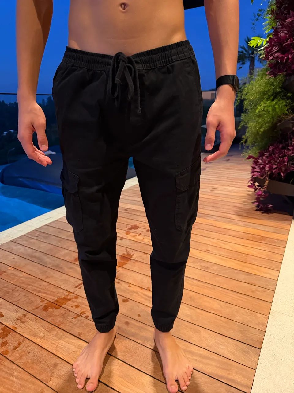 calça zara jeans preta masculina original
