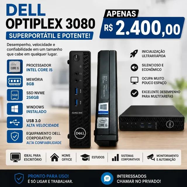 Computador Dell Optiplex 3080 Intel i5 - 10° Geração 