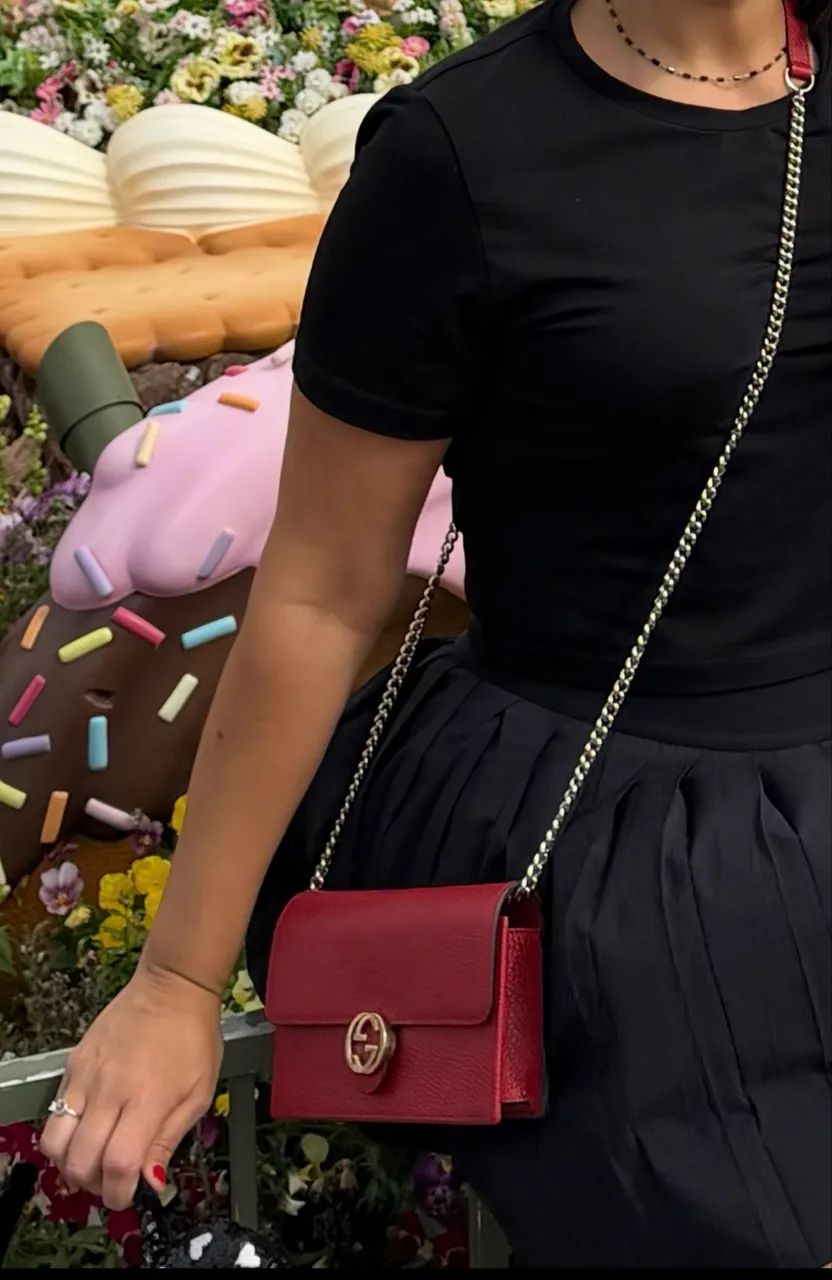 Bolsa Gucci Interlocking Vermelha  - Foto 5
