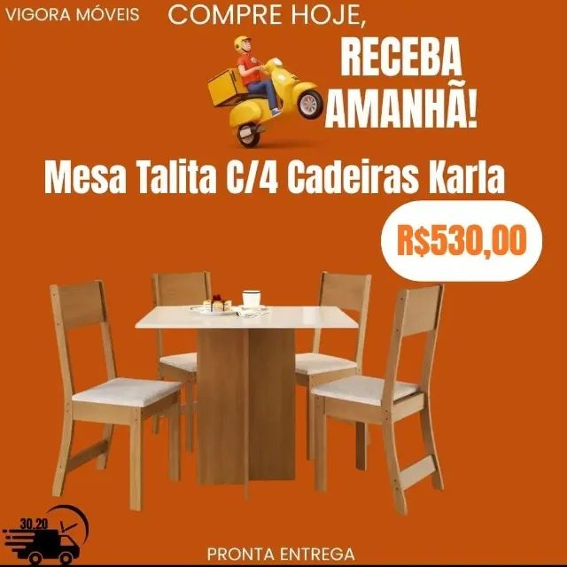Mesa c4/ cadeiras Karla (Pague na engtrega)