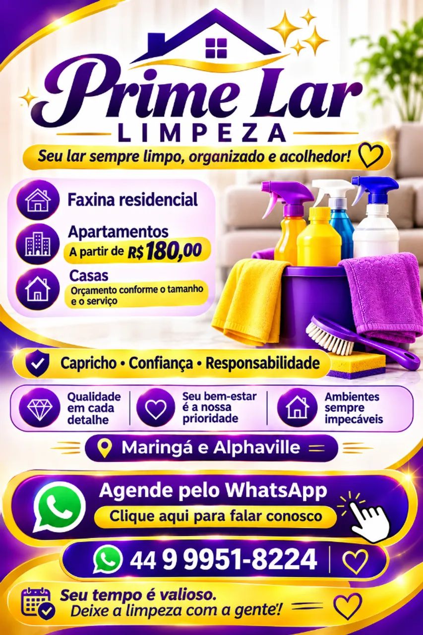 Diarista em Maringá - Limpeza de Casas e Apartamentos