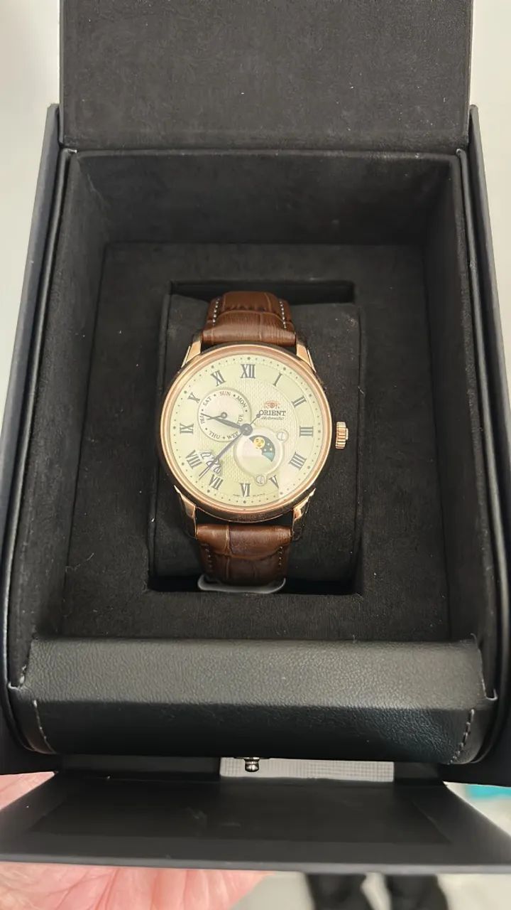 Relógio Orient automático Sun e Moon Ra-ak0007s30b t3xn - Foto 3