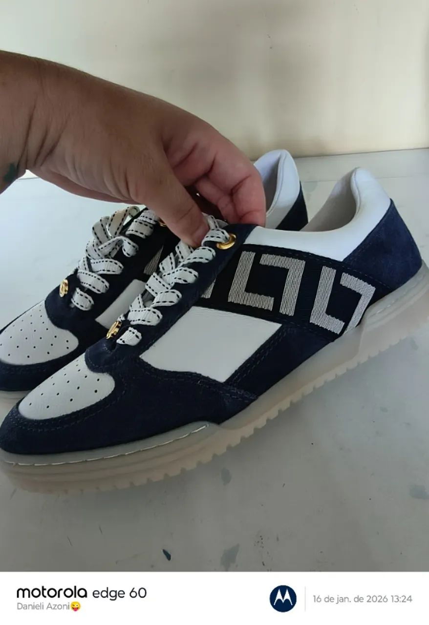 Tênis Luz Da Lua Couro e Camurça  - Foto 5