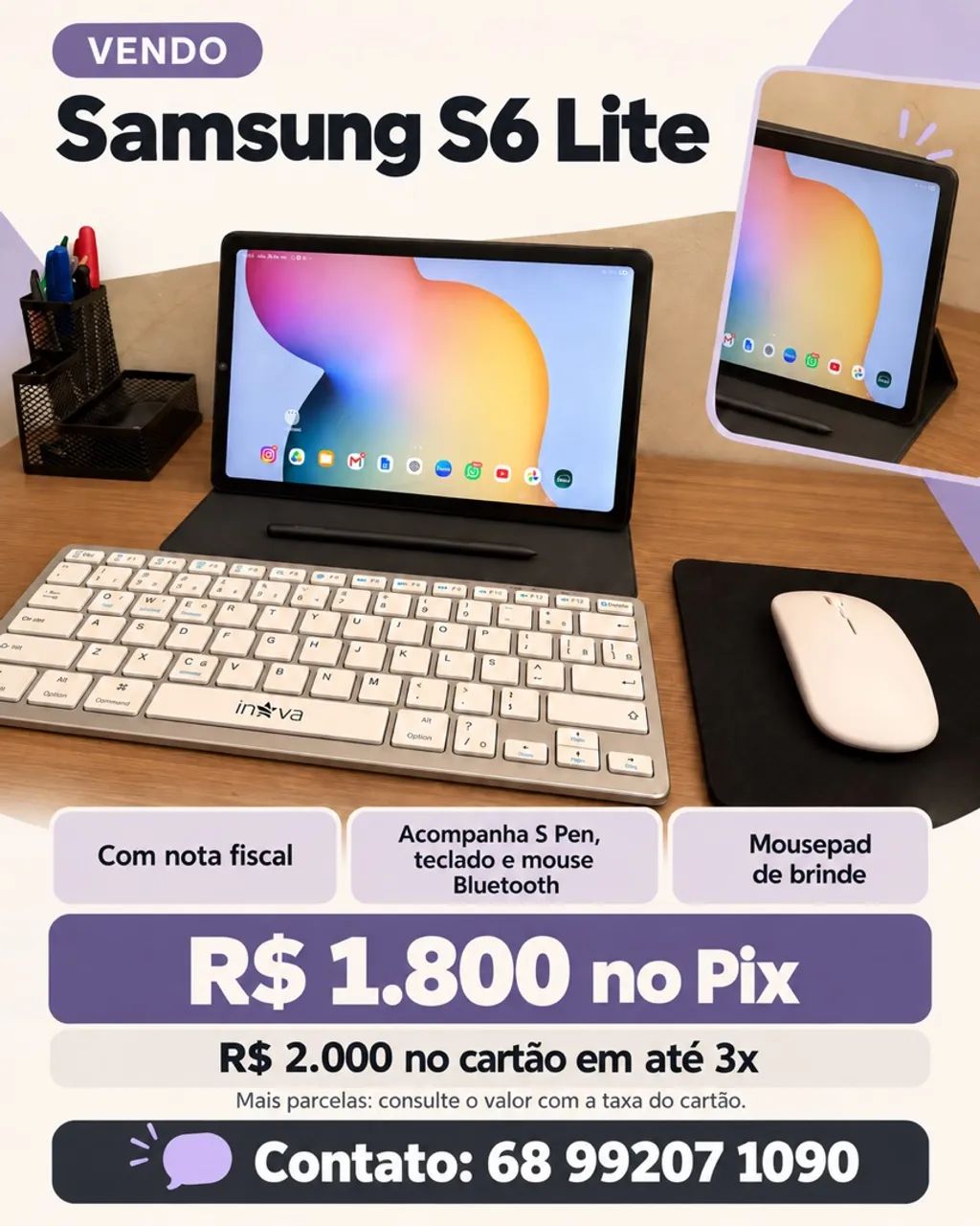 Tablet Samsung S6 lite - Foto 4