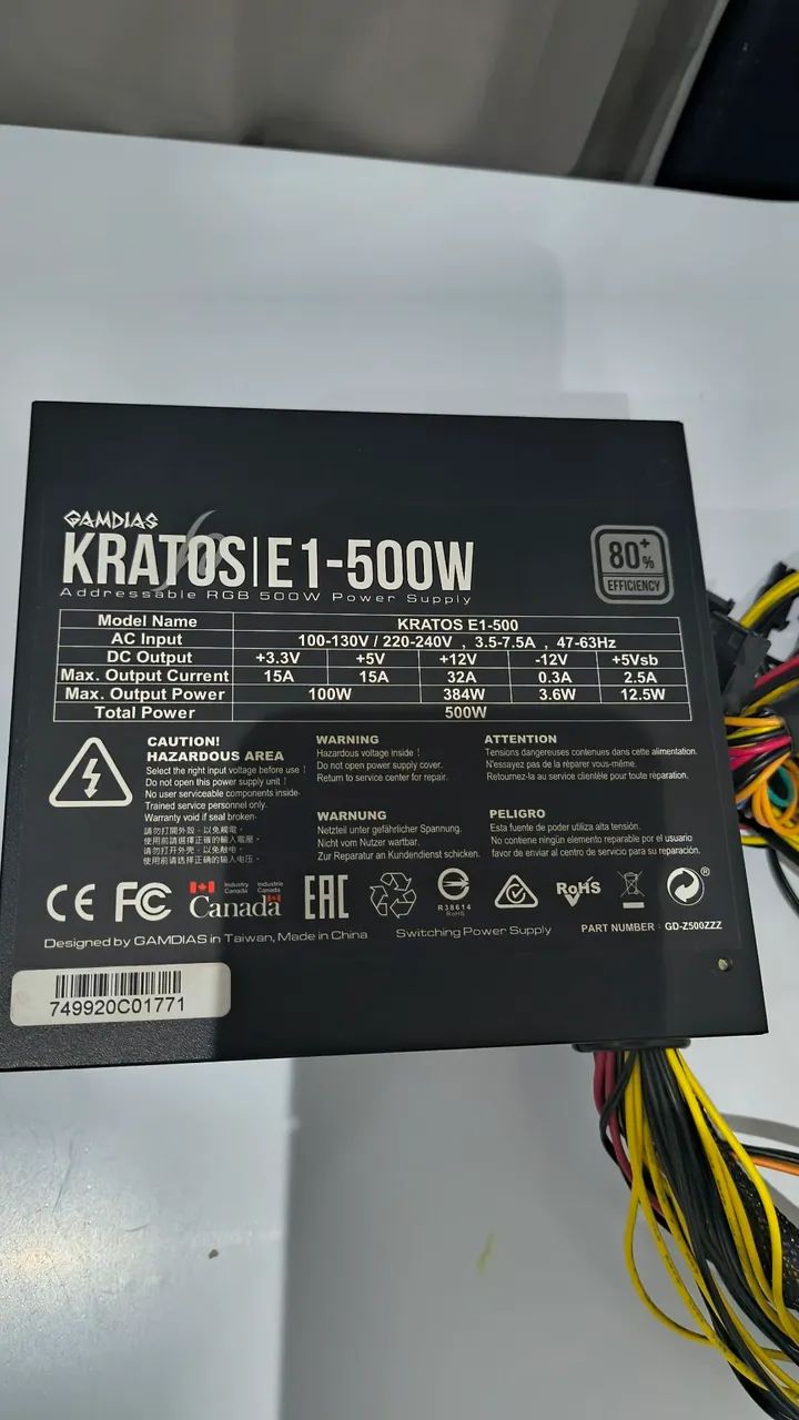 Fonte ATX Kratos E1 500 bivolt - Foto 4