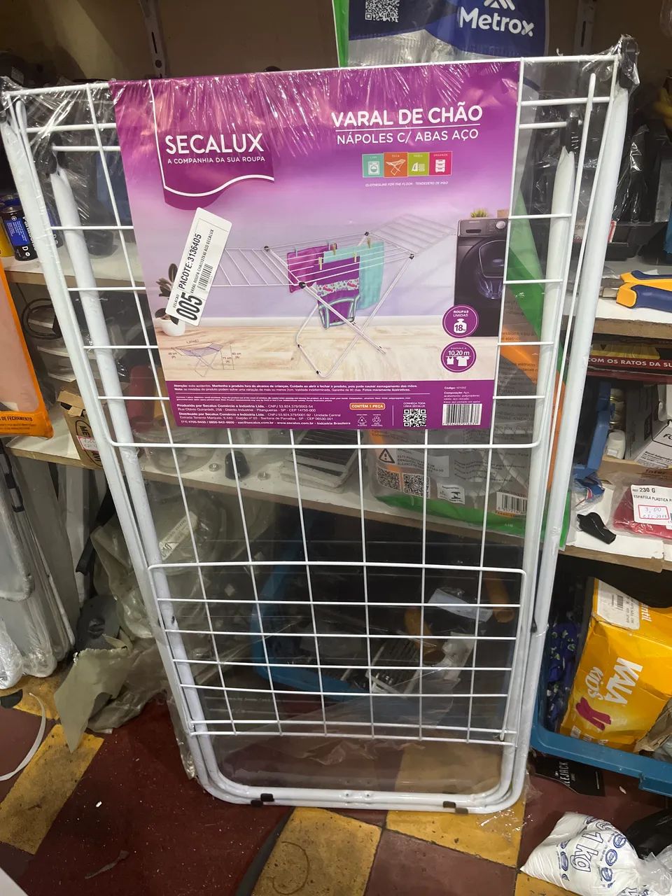 Varal de chão com abas 137x46 