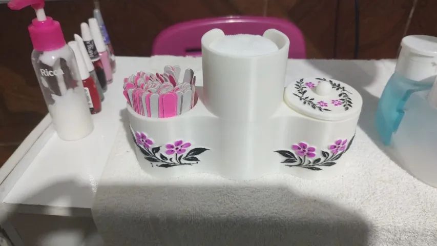 ESTOJO DE ALGODÃO COTONETES E LIXAS 3D PRA MANICURE VÁRIAS CORES E ENTREGA NO DIA SEGUINTE - Foto 4