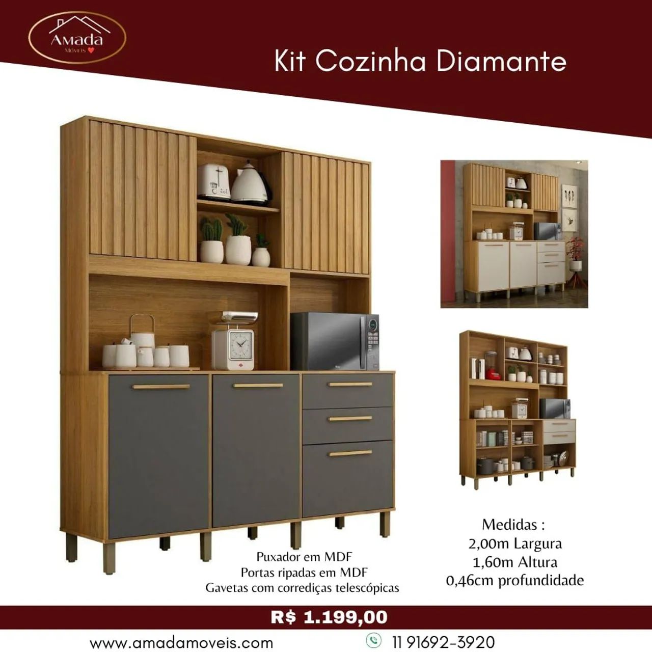 Kit cozinha Diamante - à pronta entrega 