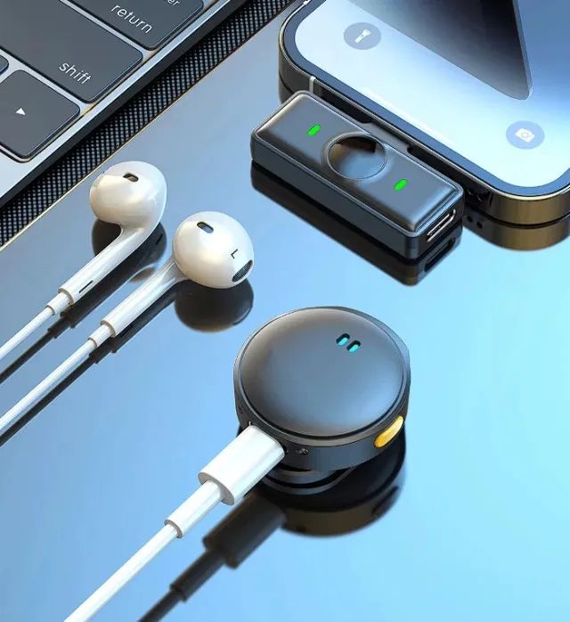 Microfone Lapela Sem Fio Magnético Q8 Para Celular USB-C - Foto 4