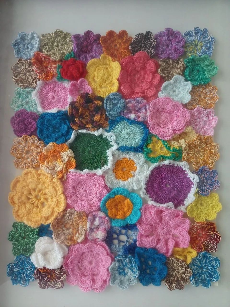 Quadro com flores de crochê  - Foto 2