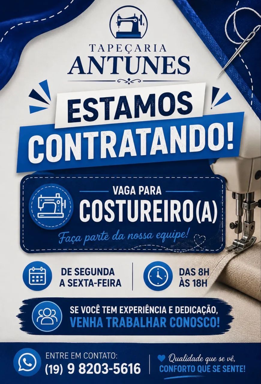 Costureira(o) para tapecaria 