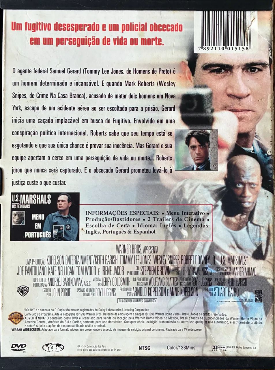 DVD - US MARSHALS - Os Federais - Foto 3
