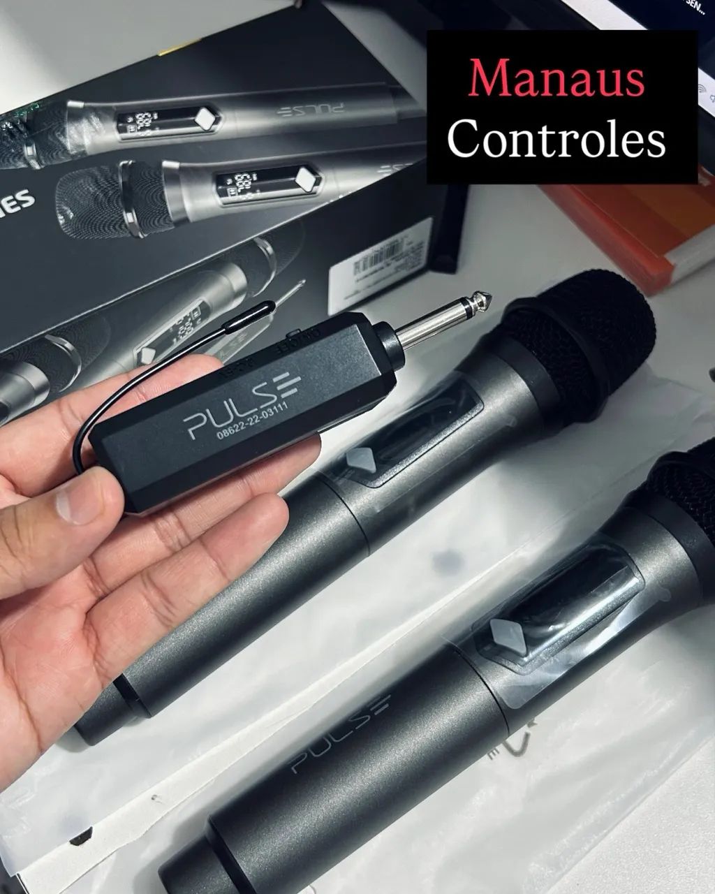 Microfone para Caixa de Som Sem Fio Duplo Pulse Pro - Promoção  - Foto 2