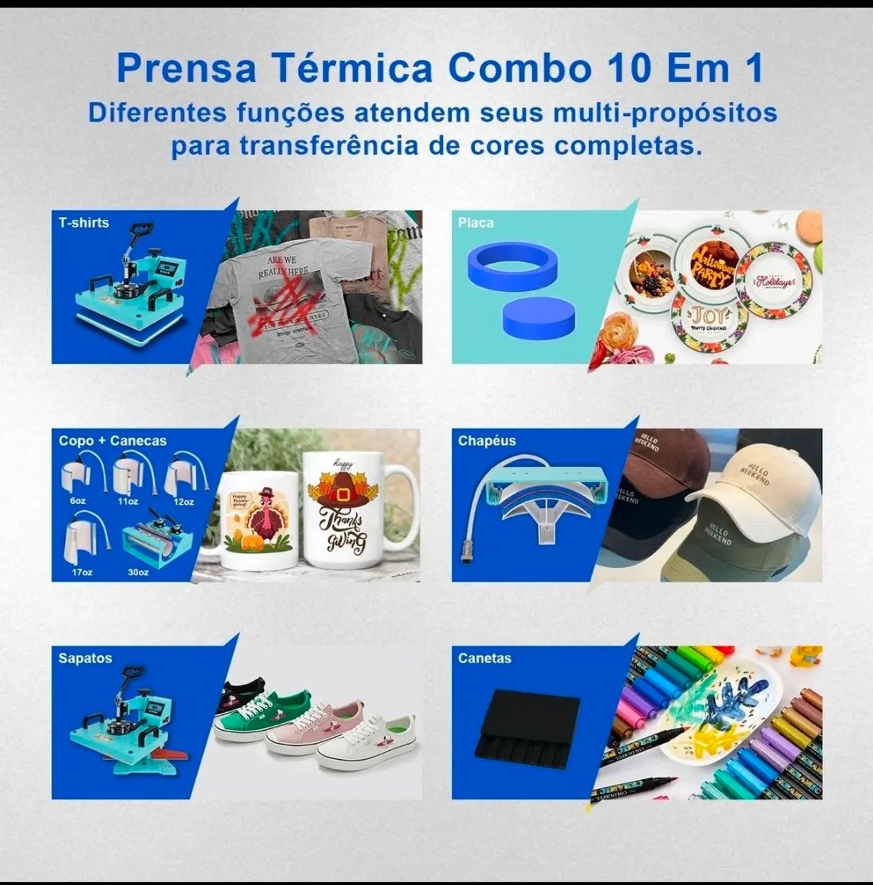 Prensa termica mecolour 10 em 1 - Foto 3