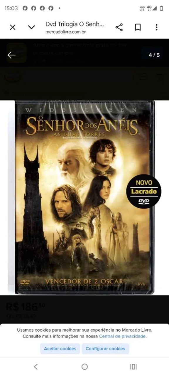 Trilogia original "O Senhor dos Anéis" (DVD) - Foto 4