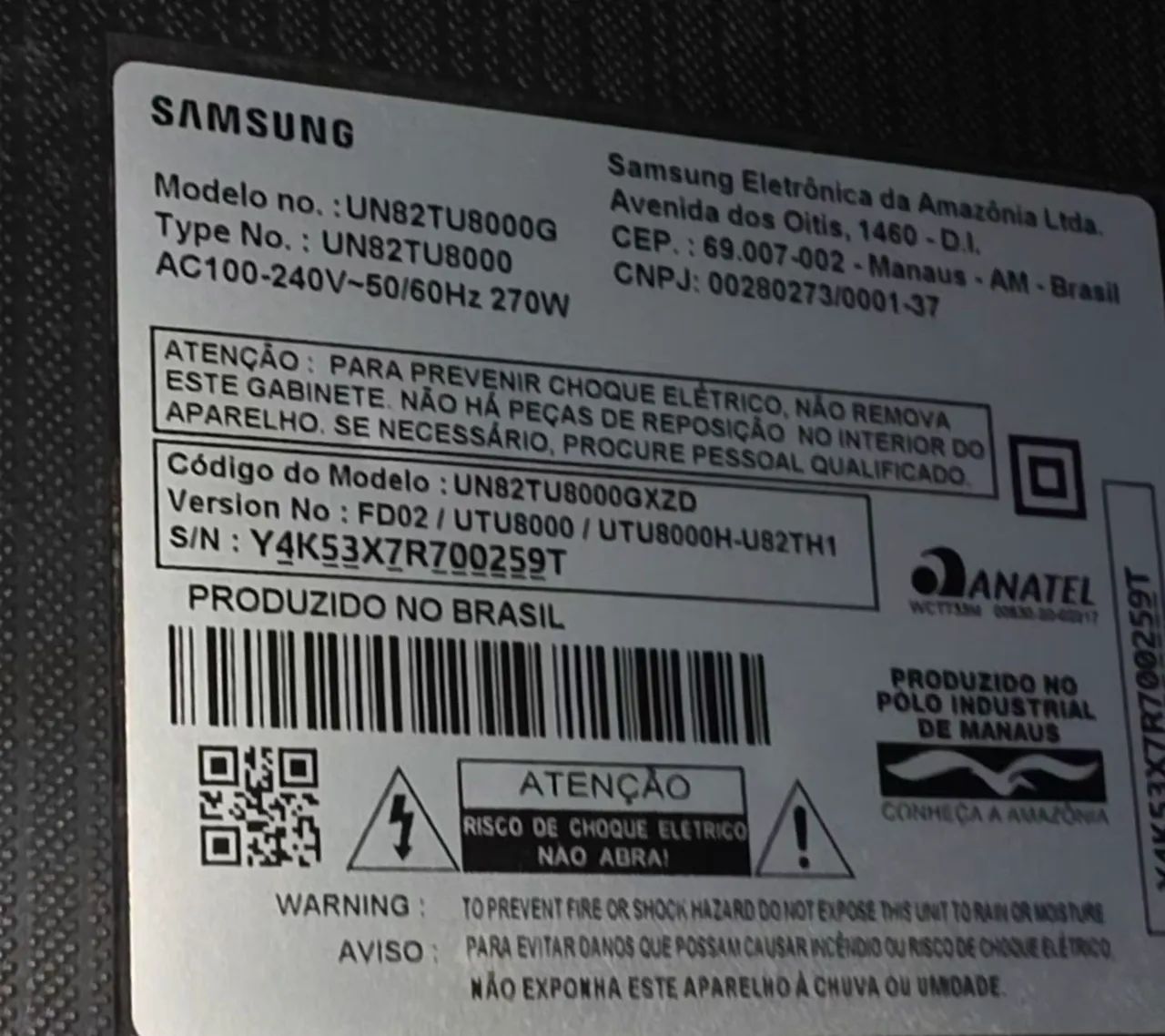 Smart tv samsung 82 polegadas (DEFEITO)  - Foto 3