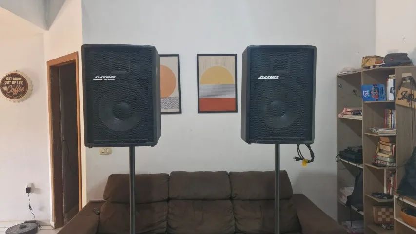 Kit Caixa Datrel 12' Ativa + Passiva 250w + 2 Tripés + Cabo - Foto 2