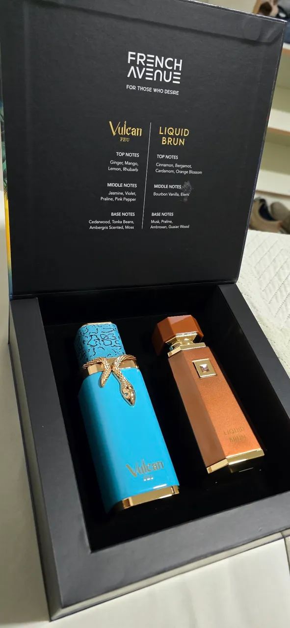 Kit 2 perfumes Árabes Vulcan Feu e Líquid Brun Extrait de Parfum 100ml cada - Foto 3