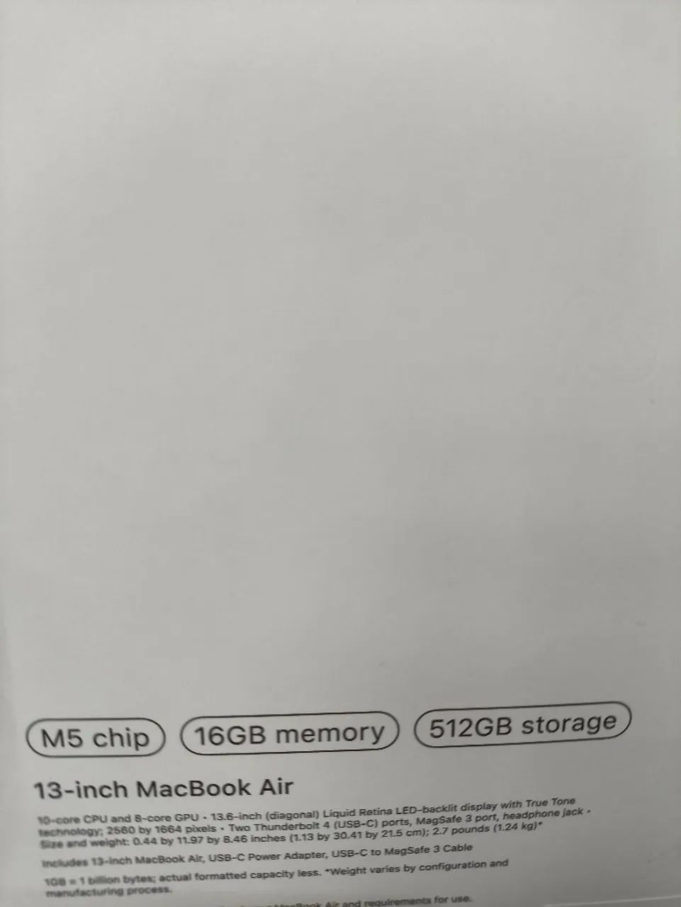 MacBook Air m5 silver NOVO LACRADO  - Foto 2