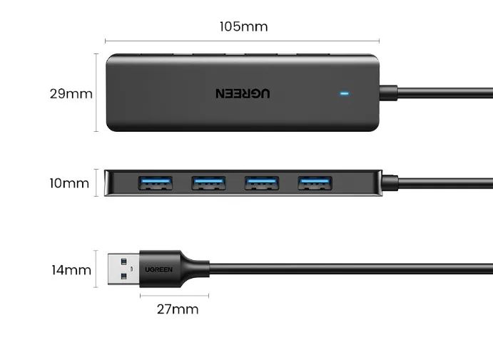 UGREEN USB 3.0 Hub 5Gbps 4 Portas (todas de alta velocidade) Cabo de 1 Metro - Foto 2