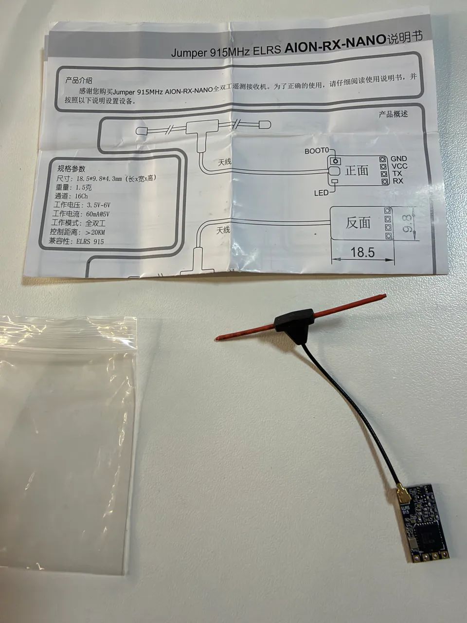 Receptor ExpressLRS Jumper 915MHz AION RX NANO FPV - Foto 3