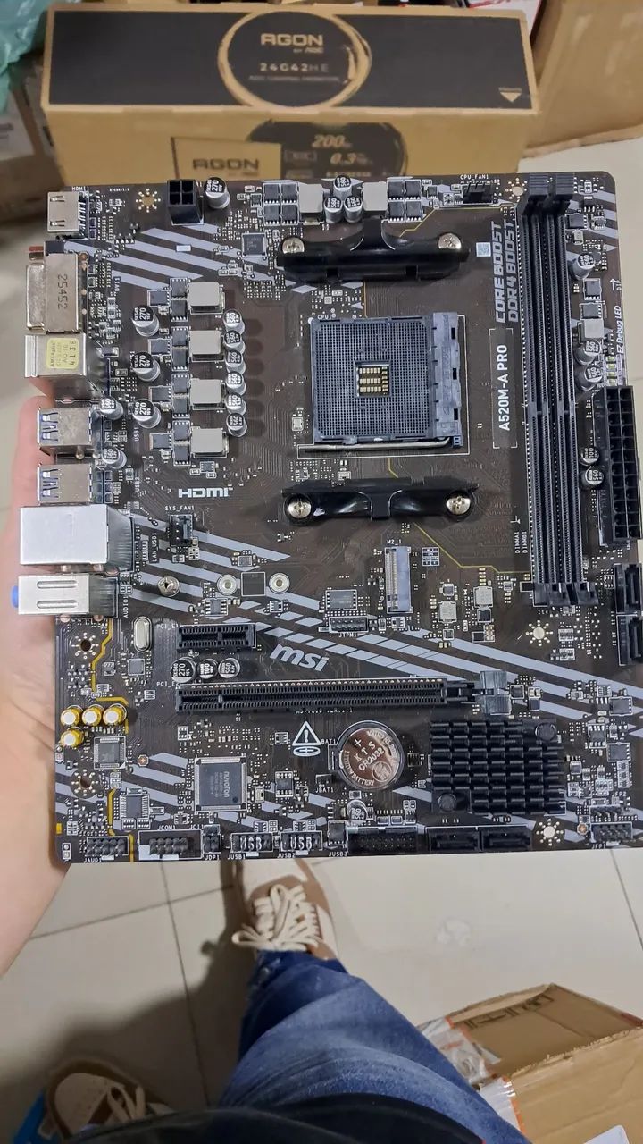 PLACA-MÃE MSI A520M-A PRO, AMD AM4, MATX, DDR4, PRETO - Foto 2