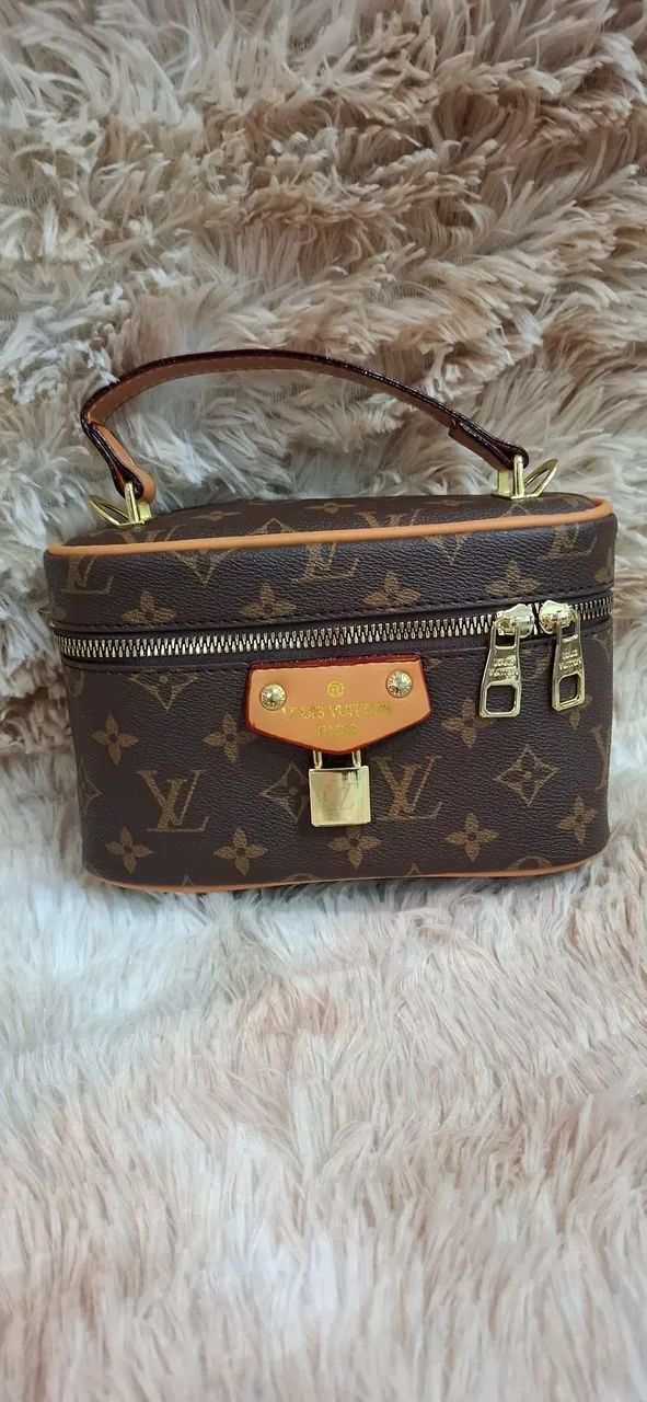 bolsa louis vuitton nice mini marrom nova