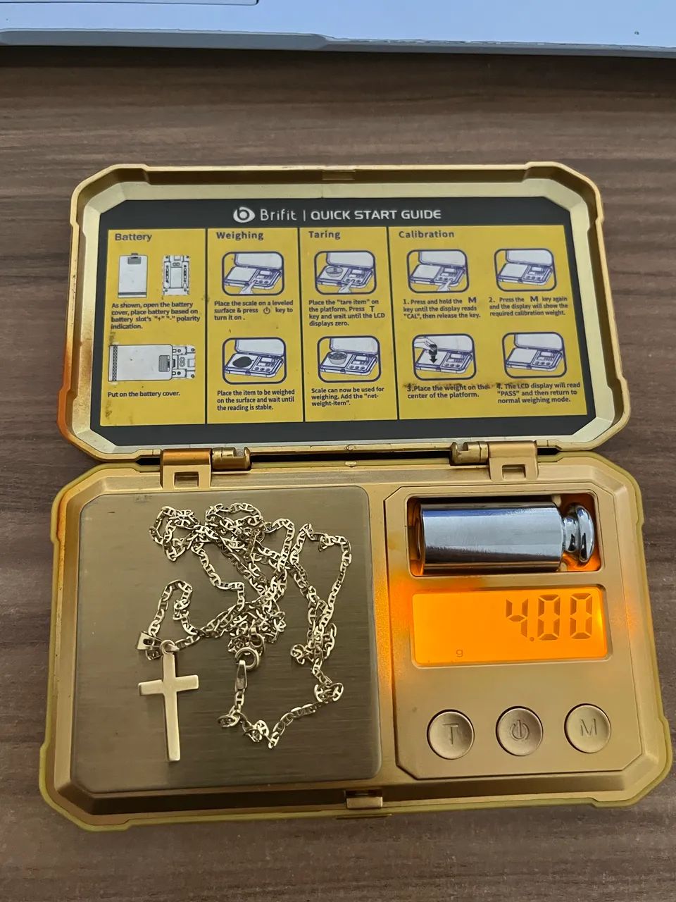 Corrente maciça com pigmente cruz Ouro 18k  - Foto 2