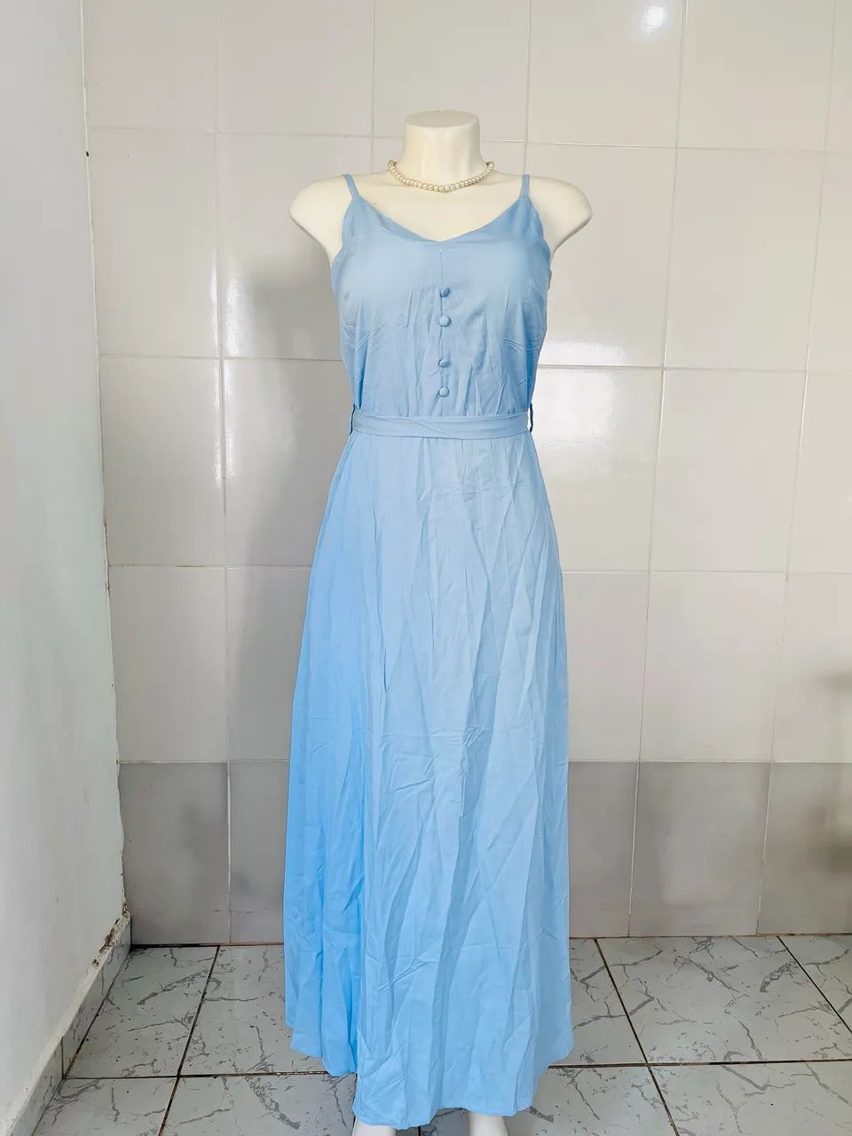Vestido longo azul claro  - Foto 3