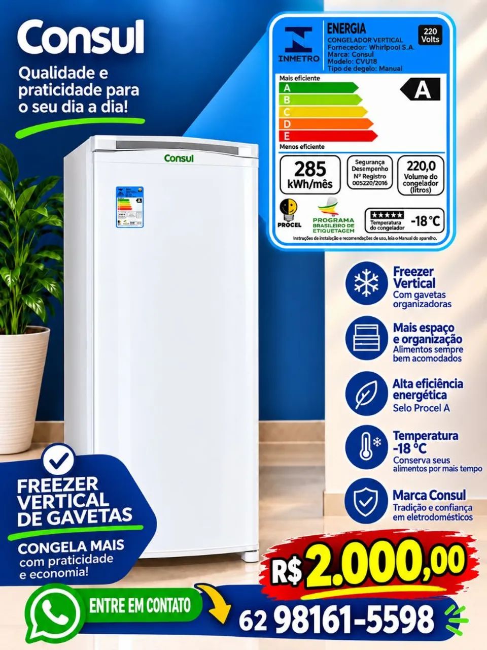Freezer vertical 