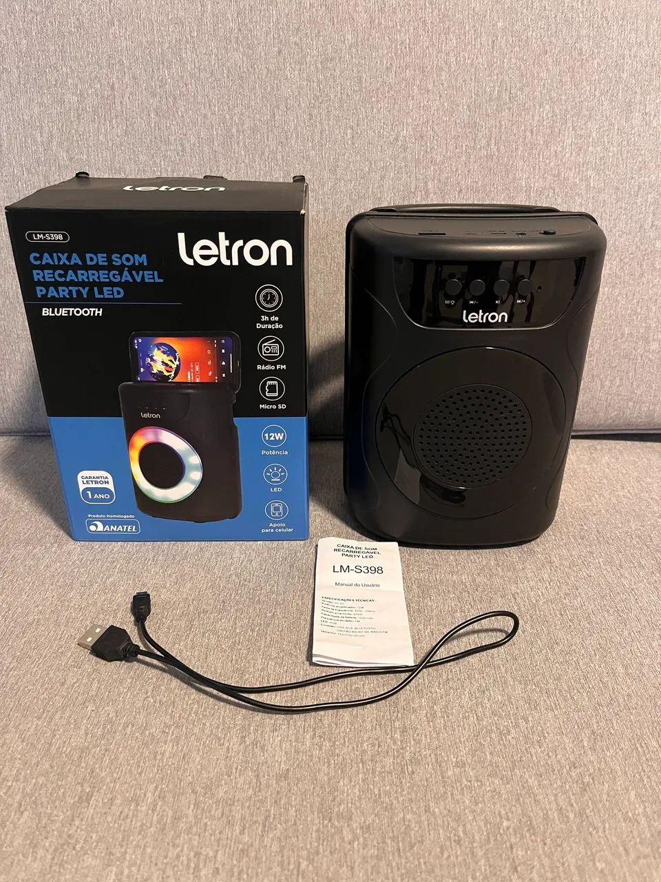 VENDO Caixa de Som Recarregável Party Led
