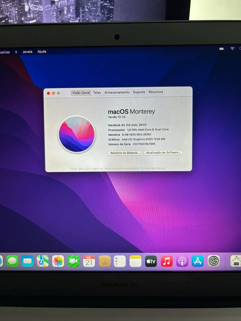 MacBook Air 2017 (i5 / 8GB) - Atualizado Monterey | Oportunidade