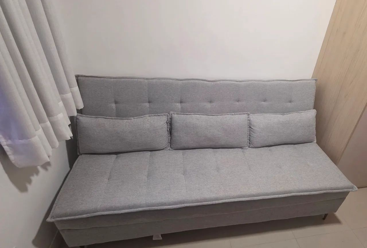 Sofá Cama Linho Cinza Ortobom - Foto 2