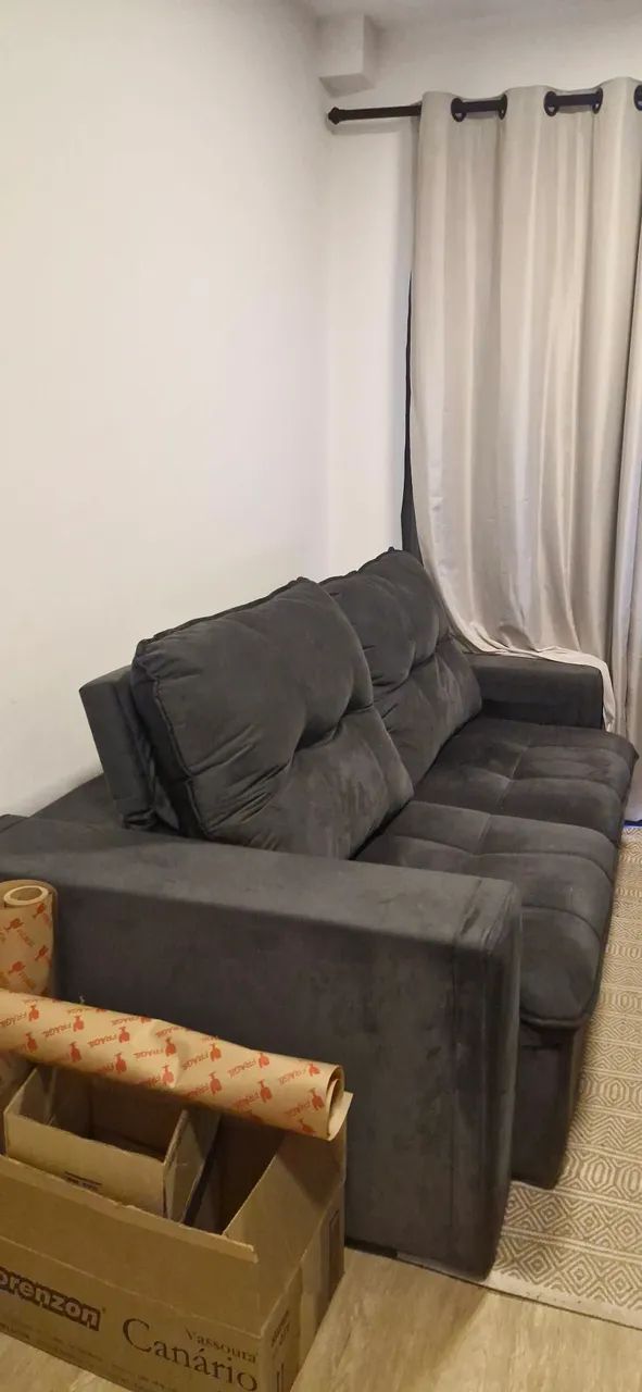 Sofá reclinável cinza