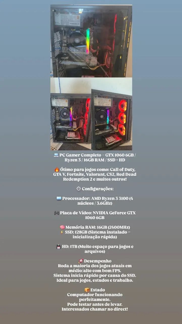 Vende-se PC Gamer