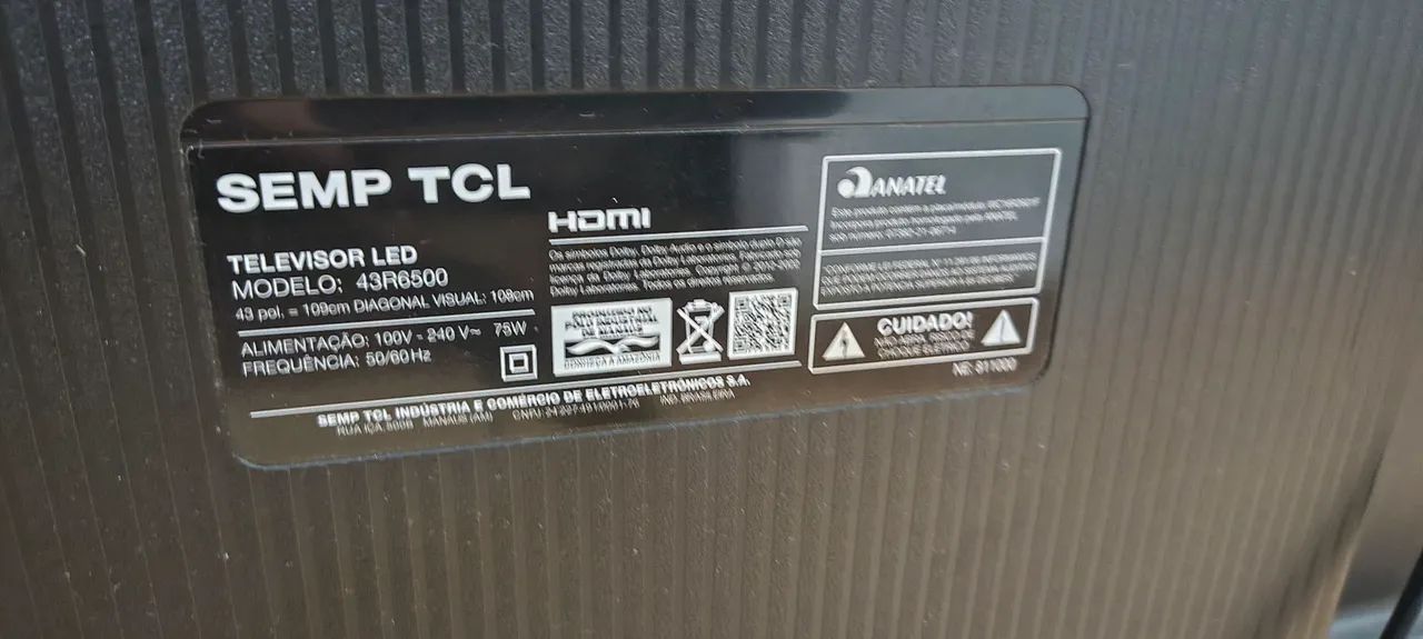 TV Smart Semp 43 polegadas, modelo "43R6500" (TELA QUEBRADA). - Foto 4
