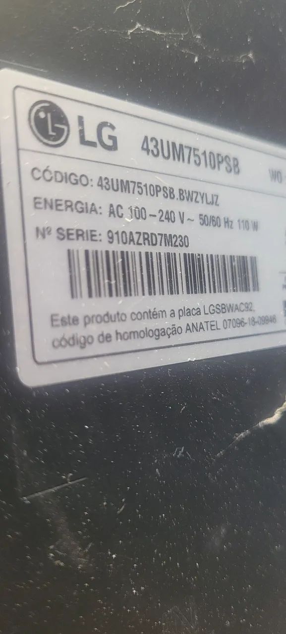 Smart TV LG 43 tela quebrada  - Foto 3
