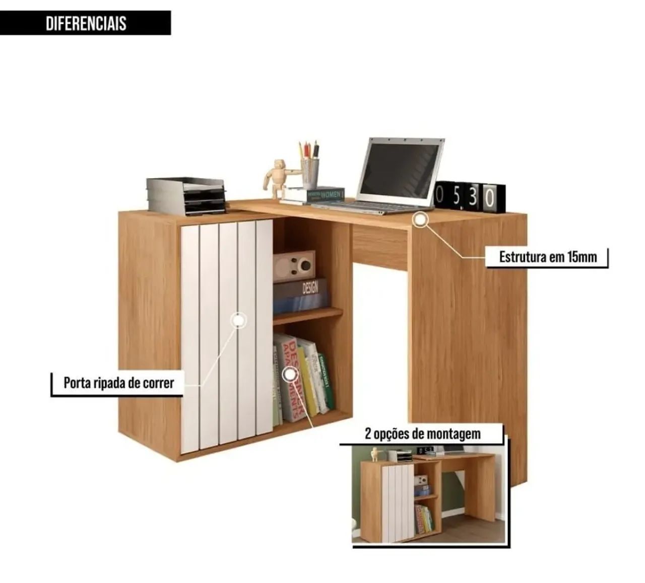 Mesa para computador 2 posições  - Foto 3