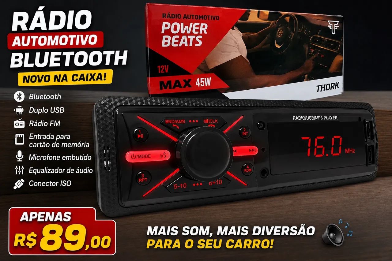 Rádio Bluetooth carro  - Foto 3