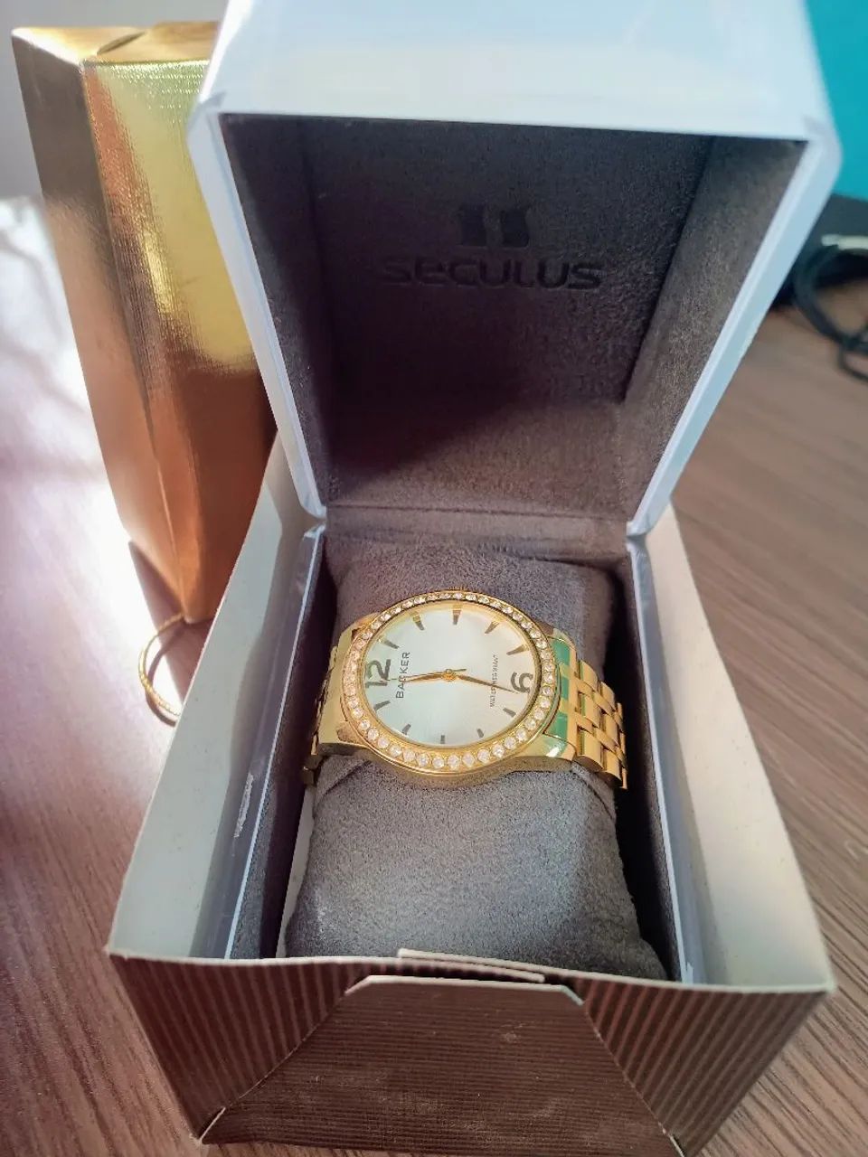 RELÓGIO FEMININO BACKER DOURADO - Foto 4