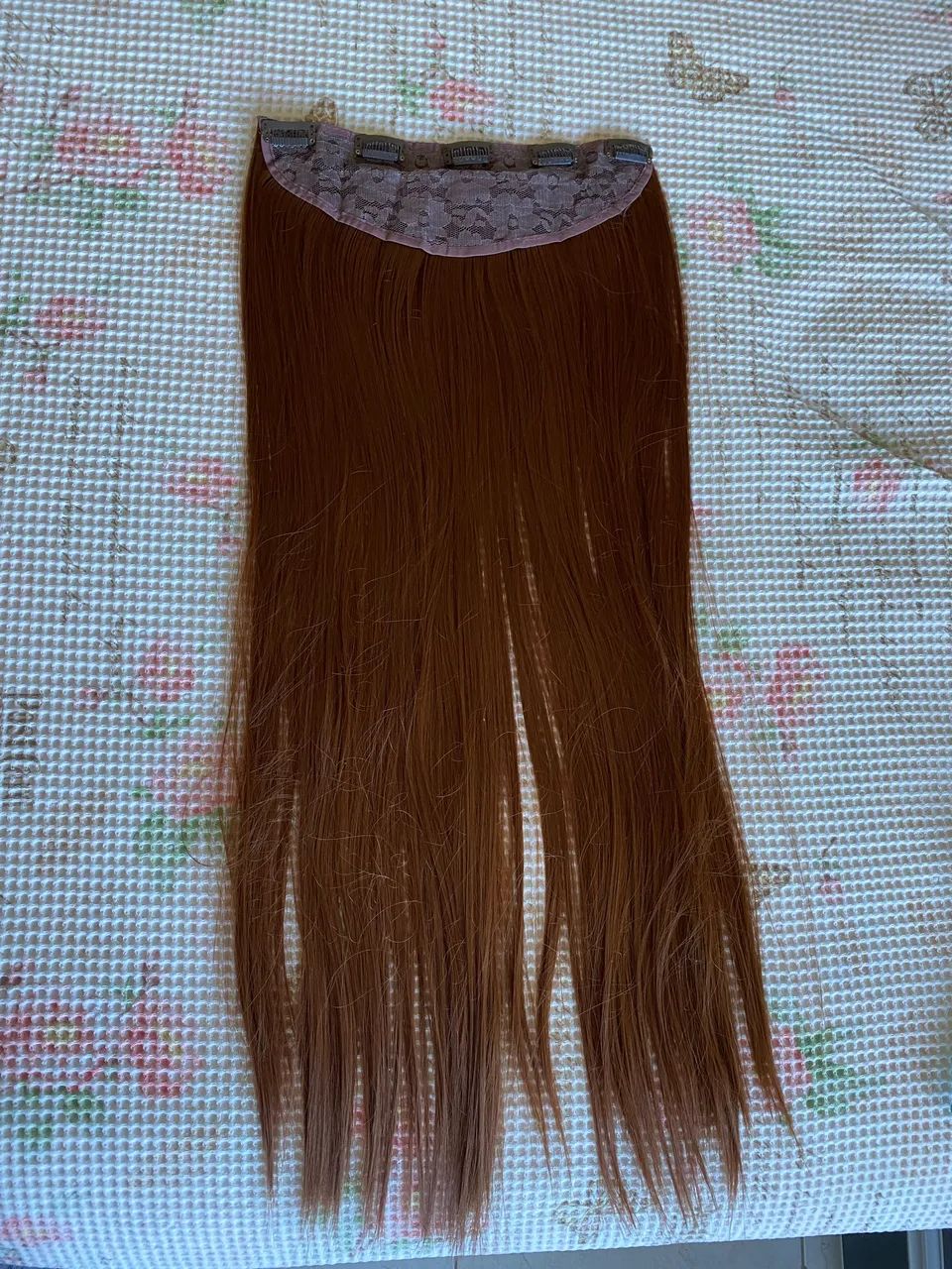Aplique extensão de cabelo ruivo  - Foto 3