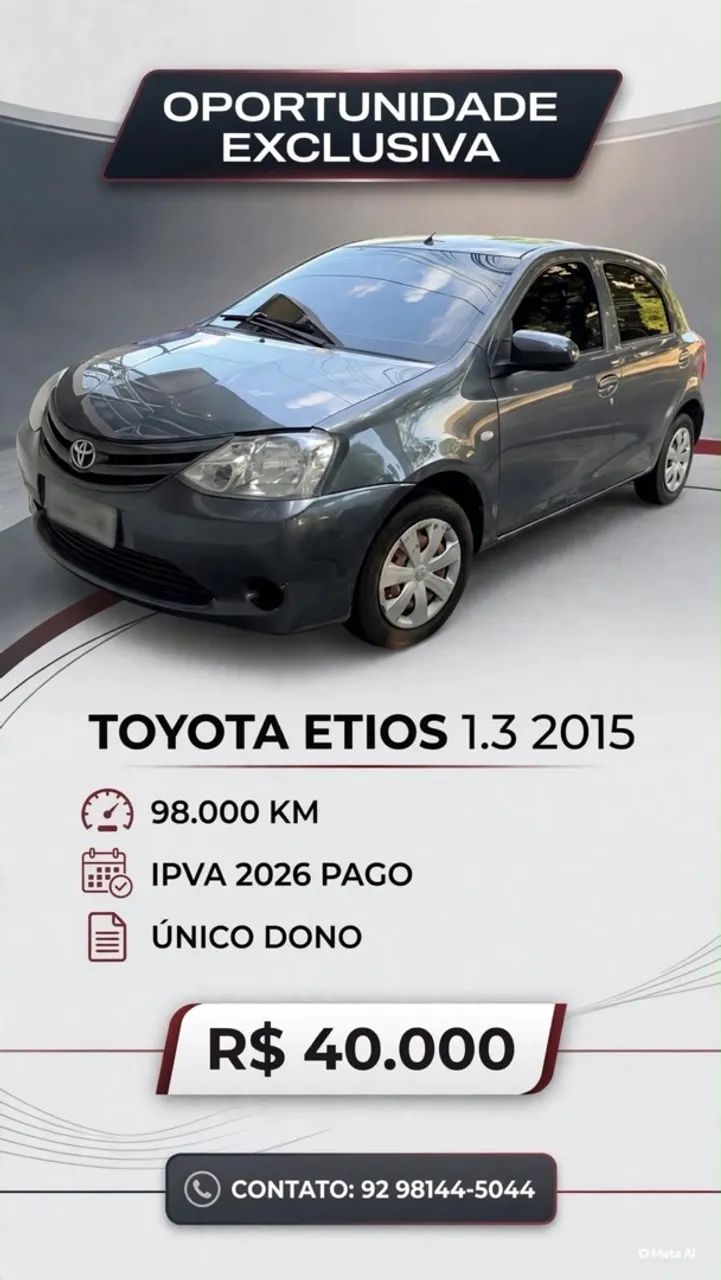 Toyota Etios ETIOS X 1.3 Flex 16V 5p Mec. 2015