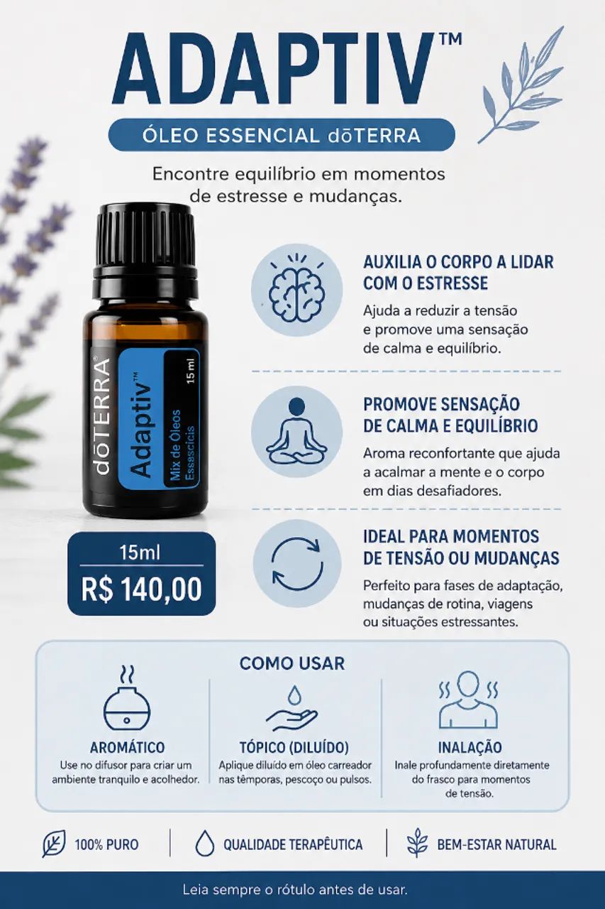 Óleo essencial doterra Adaptiv 