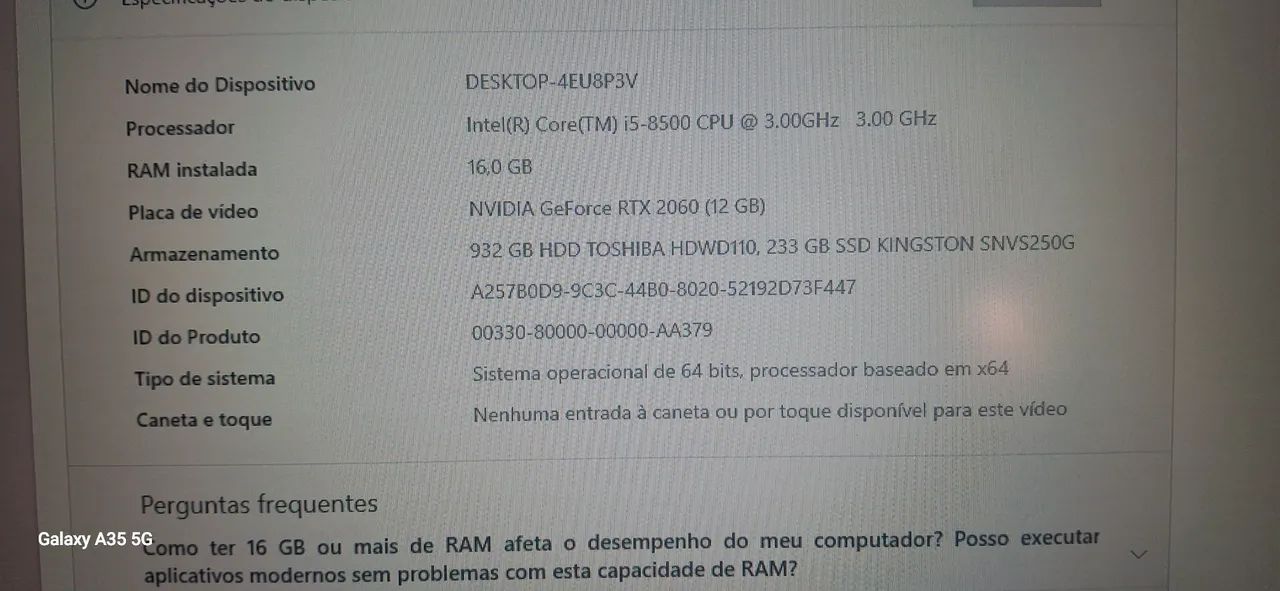 Placa de Video Rtx 2060 12GB semi nova - Foto 3